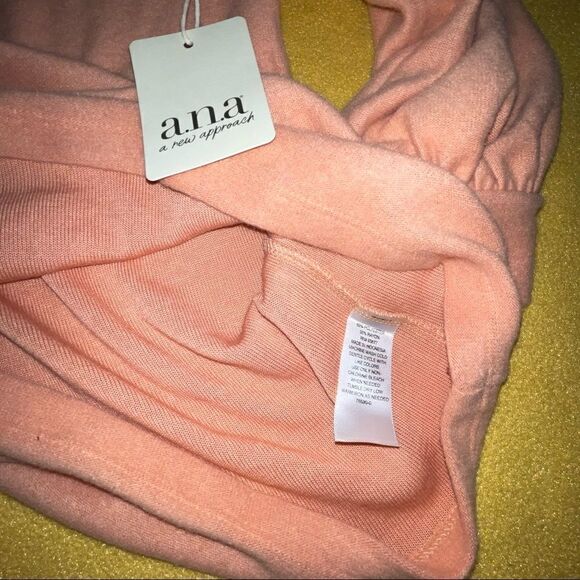 🆕 ANA soft peach (muted clay) off shoulder knit long sleeve sweater size L - Picture 6 of 11